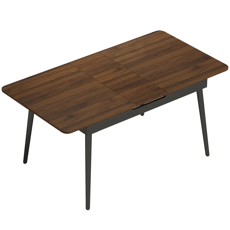 HOMCOM Masă extensibilă de dining, 130-160 cm, finisaj nuc deschis