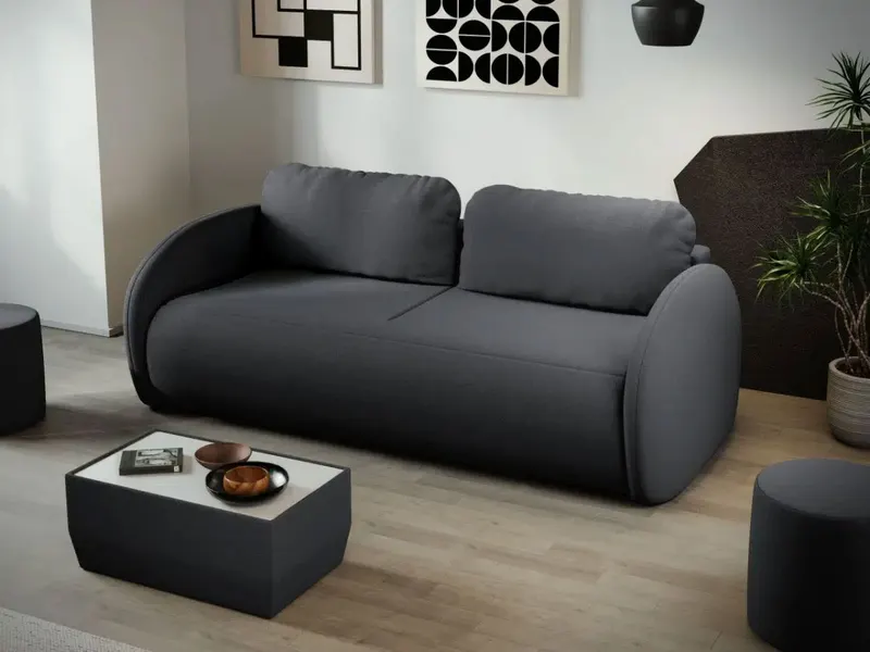 Canapea Ovelis 3 locuri extensibila gri — imaginea 2