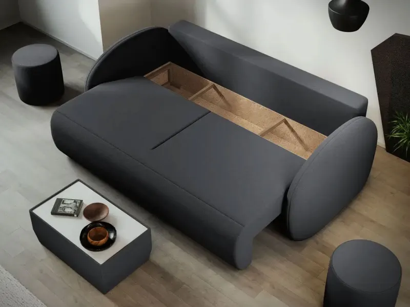 Canapea Ovelis 3 locuri extensibila gri — imaginea 3
