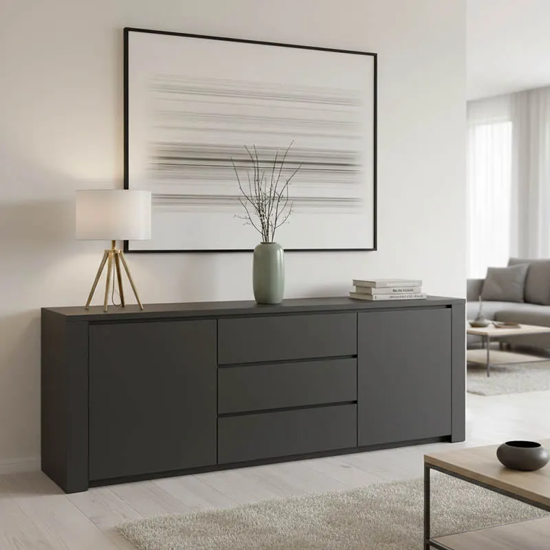 Comoda Kalya, Diverse culori, 220x49x89 cm - Antracit