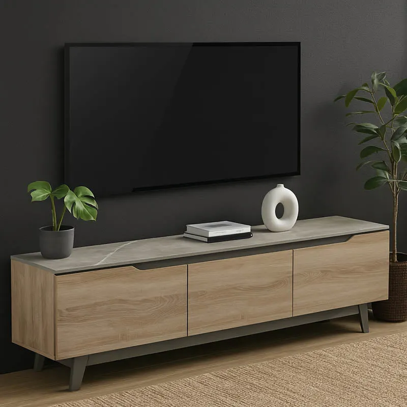 Comoda Tv Kasandra, bej-sonoma, 180x35x49 cm - Bej