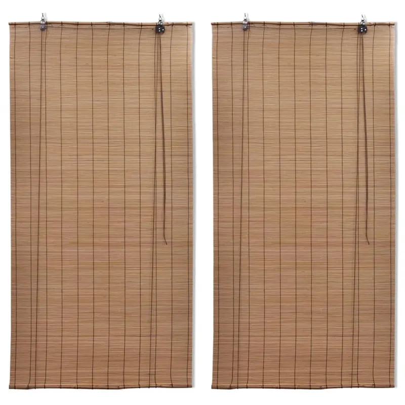 jaluzele din bambus tip rulou, 2 buc., maro, 150 x 220 cm