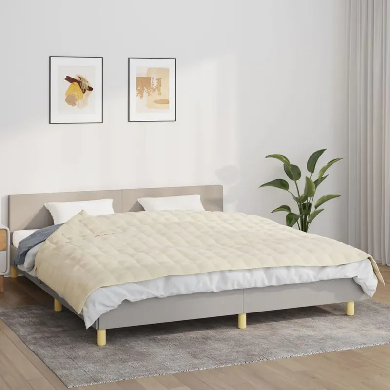 patura cu greutati, crem deschis, 155x220 cm, 11 kg, textil