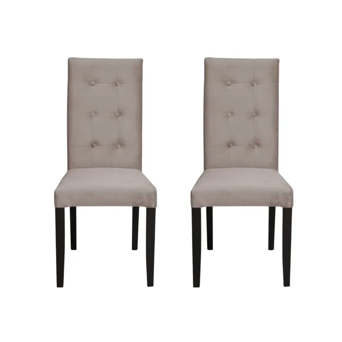 Set 2 scaune living TEO LUX, picioare lemn wenge, stofa cappuccino, 46x60x98 cm