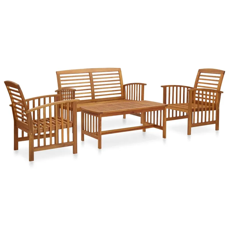 set mobilier de gradina, 4 piese, lemn masiv de acacia