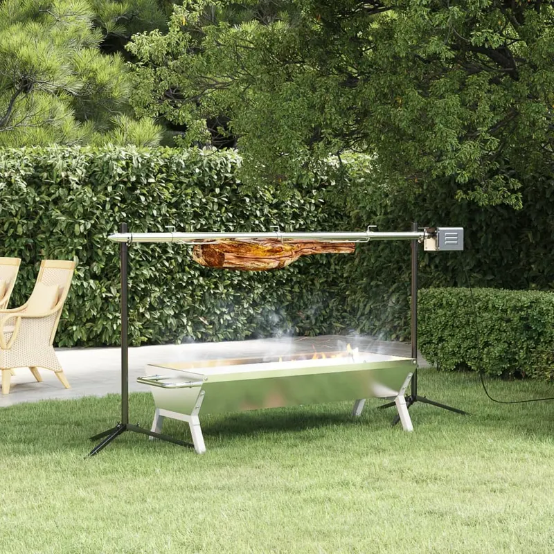grill automat cu motor, 150x46,5x82,5 cm, otel inoxidabil