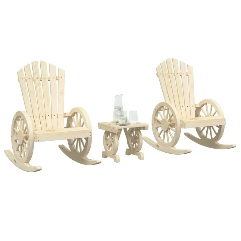 set mobilier de gradina, 3 piese, lemn masiv de brad