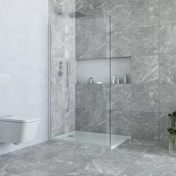 Paravan de dus tip Walk-in Roth Alina 90x200 cm profil crom