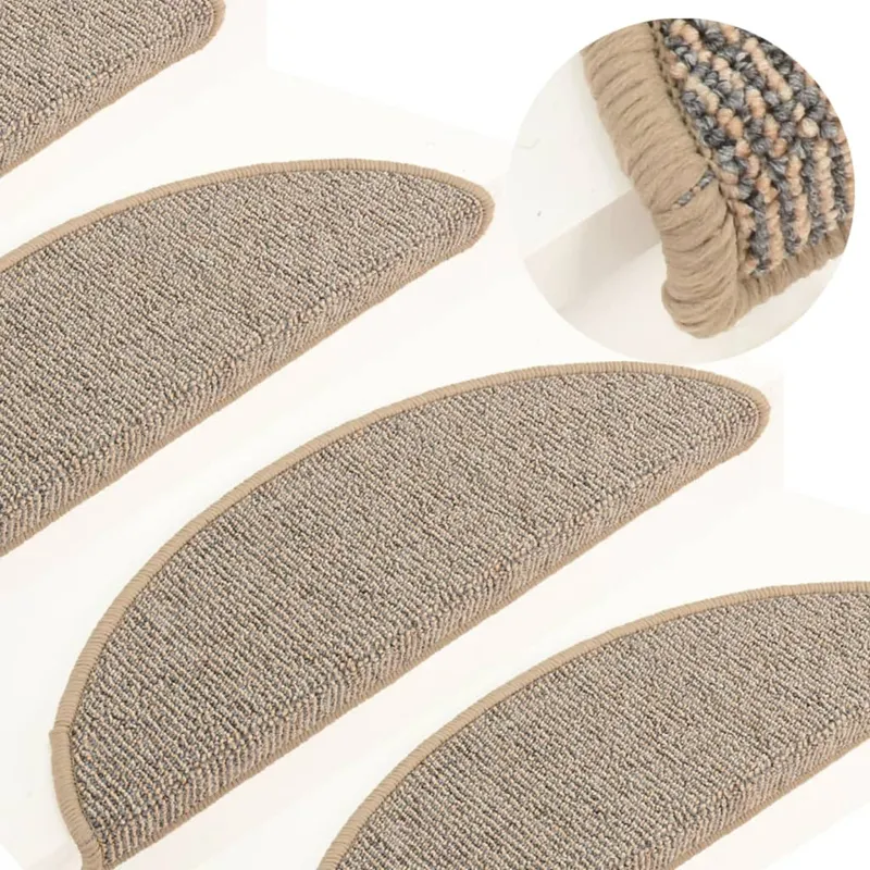 covorase pentru trepte scara, 15 buc., maro, 56x17x3 cm