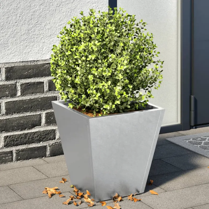 jardiniere gradina, 2 buc., 30x30x30 cm, otel galvanizat