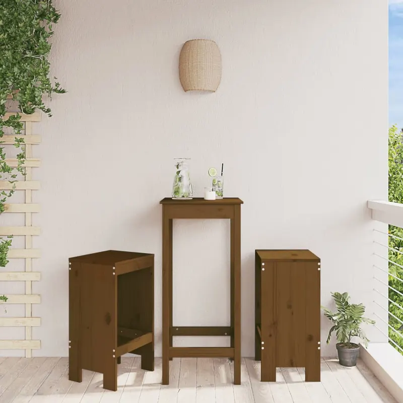 taburete de bar 2 buc. maro miere 40x36x75 cm lemn masiv de pin