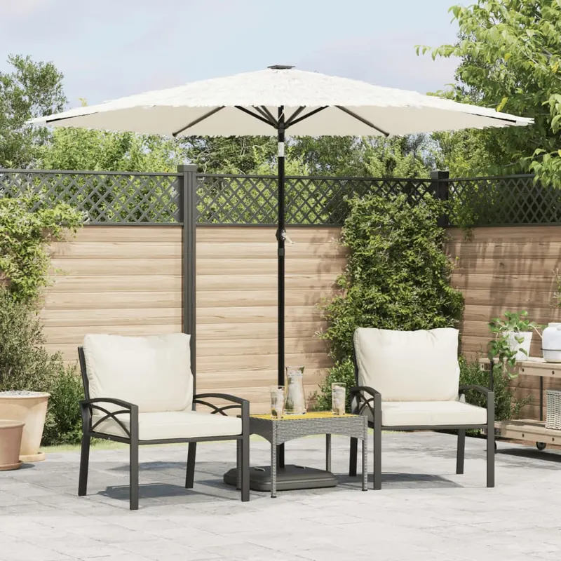 umbrela soare de gradina stalp din otel, alb 268x268x226cm