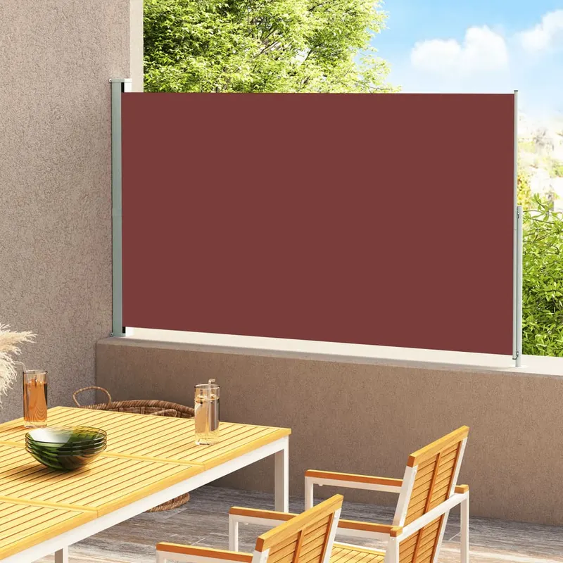 copertina laterala retractabila de terasa, maro, 180x300 cm