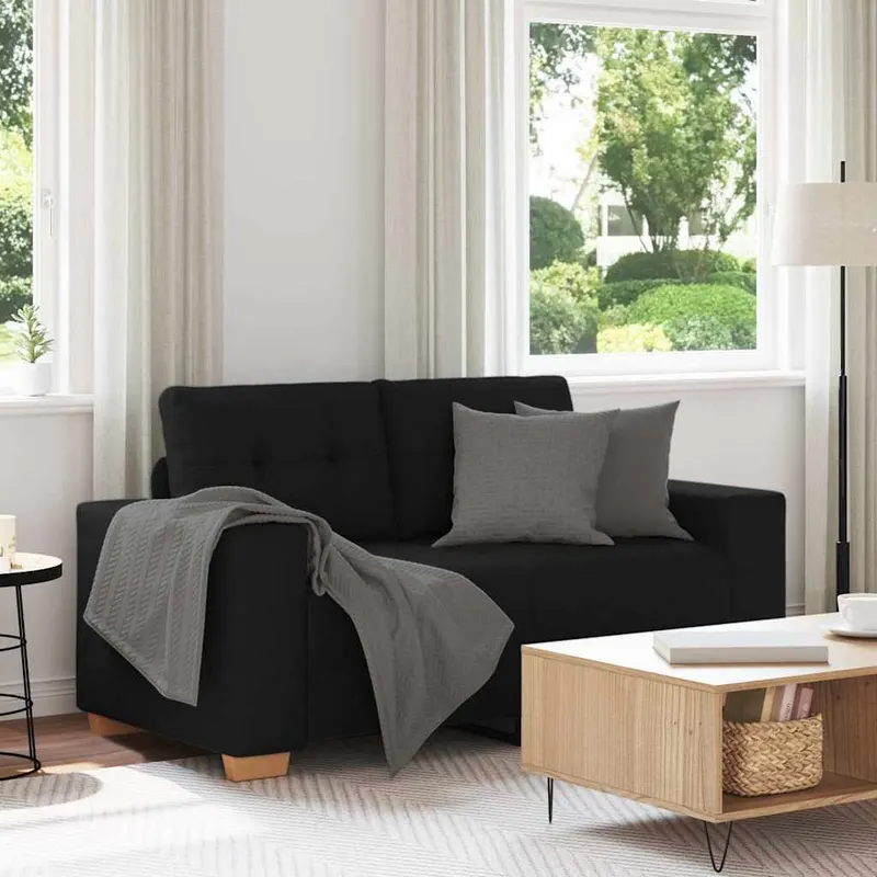 canapea loveseat negru 120 cm stofa