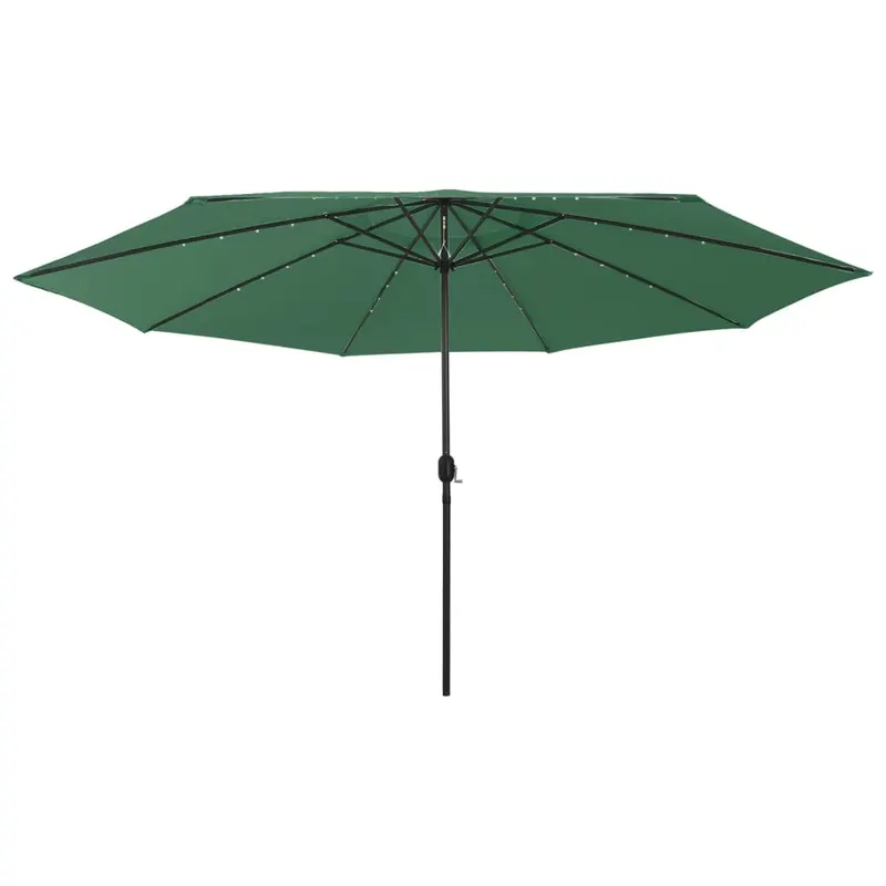 umbrela soare de gradina cu led-uri, verde, 400 cm