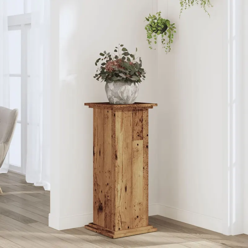 suport de plante, lemn vechi, 33x33x80 cm, lemn prelucrat