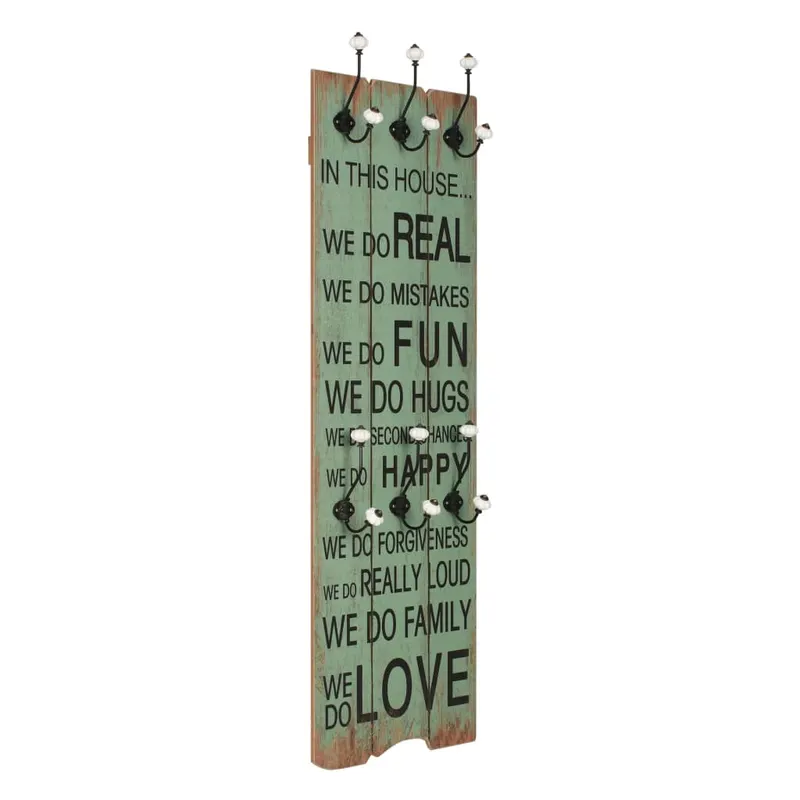 cuier de perete cu 6 carlige, 120x40 cm, happy love