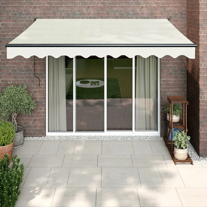copertina retractabila, crem, 3,5x2,5 m, textil si aluminiu