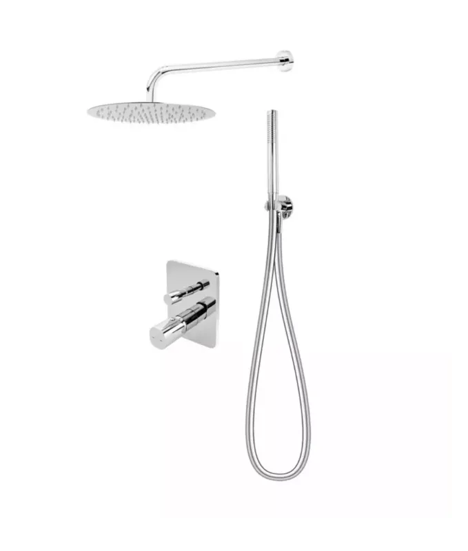 Sistem de dus FDesign Meandro FD1-MDR-7PSET2-11, 1 2 , incastrat, 300 mm, 1 pulverizare, anti-calcar, crom