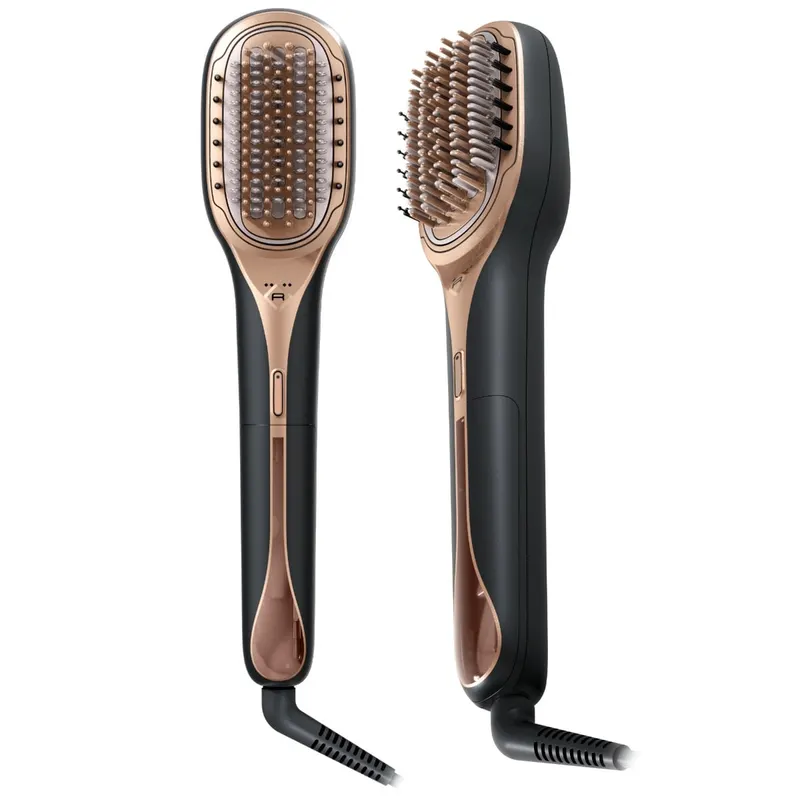 Perie de par reparatoare cu abur Rowenta Hair Therapist CF9940F0, 165 W, tehnologie Thermal Care, invelis Keratin, oprire automata, afisaj LED