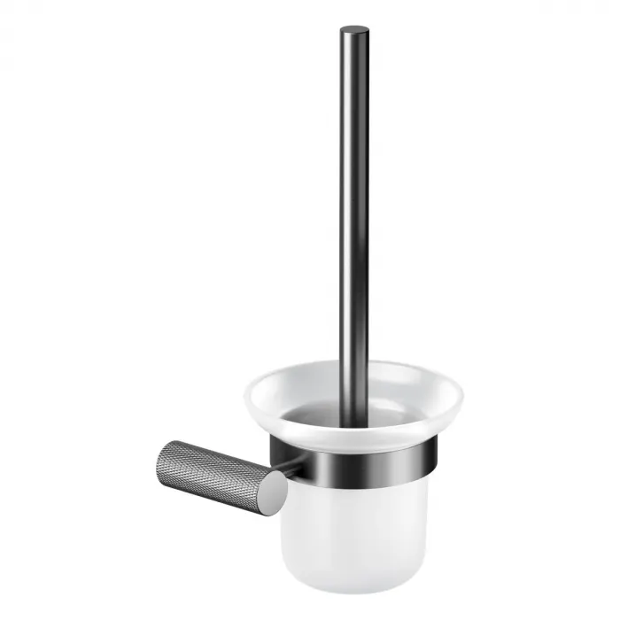 Perie WC de perete Cersanit Zen, sticla satinata, finisaj black gun metal, design modern si rezistent