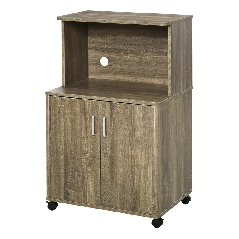 Mobilier Bucatarie cu 4 Roti, Dulapior cu Etajera din PAL, Lemn 60,4x40,3x97cm HOMCOM