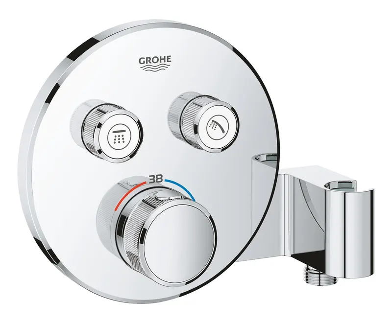Unitate control Grohe 29120000, 1.2 bar, 158 mm, 181 mm, 14 mm, 2 iesiri, 1 functii palarie dus, Crom