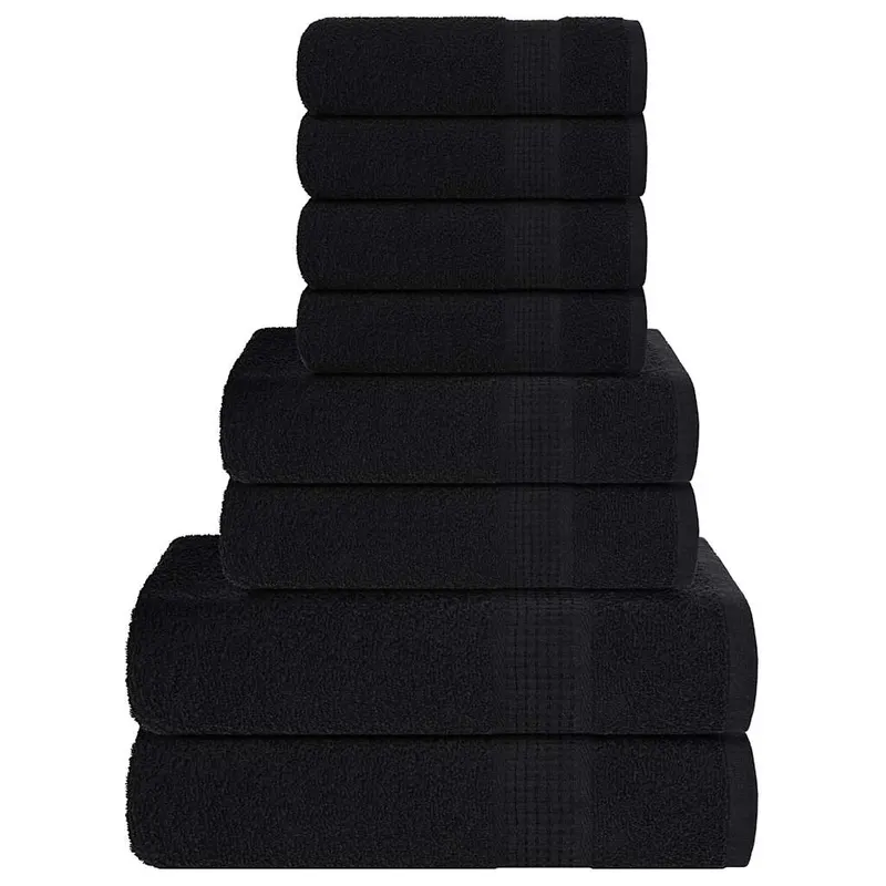 Set prosoape frogn 8 piese, negru, 360 g/m2