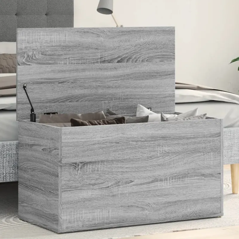 cufar de depozitare, gri sonoma, 84x42x46 cm, lemn compozit
