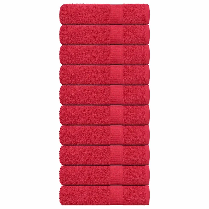 prosoape de baie 10 buc rosu 100x150 cm 360 g/m2 100% bumbac