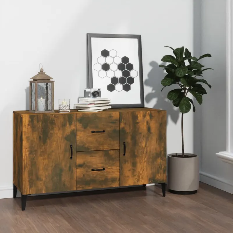 servanta, stejar fumuriu, 100x36x60 cm, lemn compozit