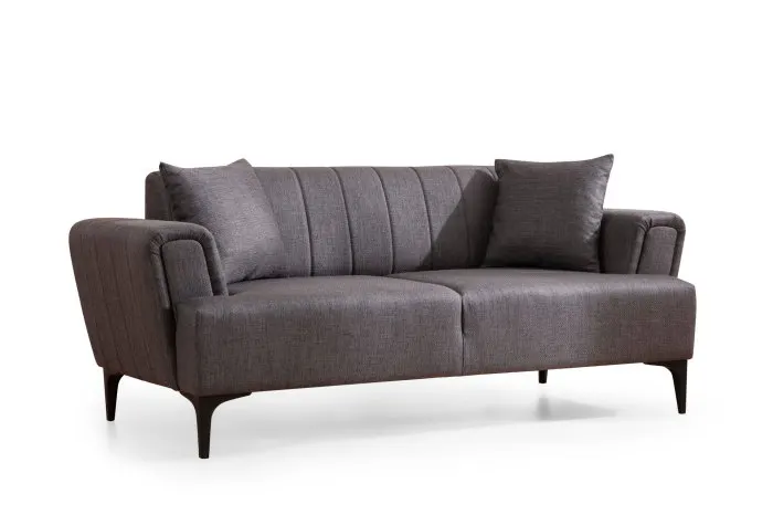 Canapea fixa HAMLET, 2 locuri, gri inchis, 180x95x77 cm
