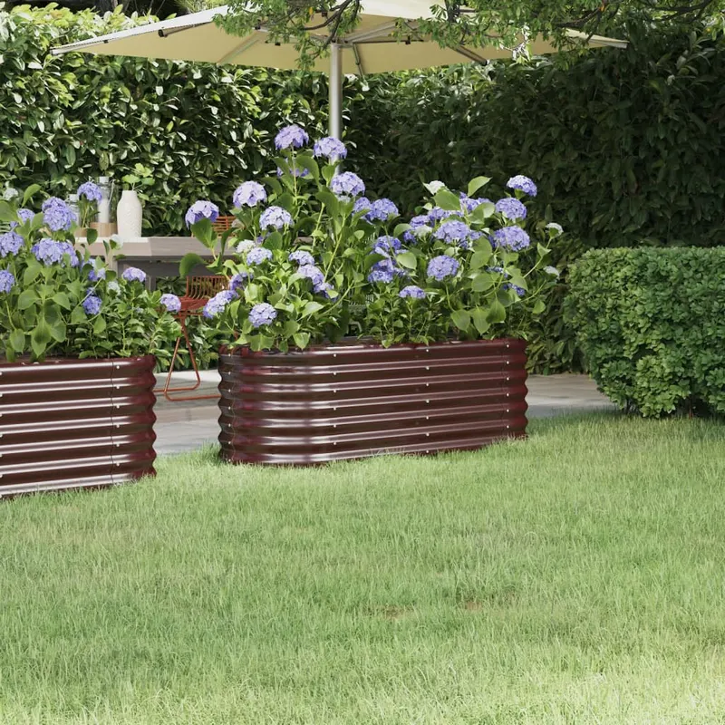 strat inaltat gradina 114x40x36 cm otel vopsit electrostatic