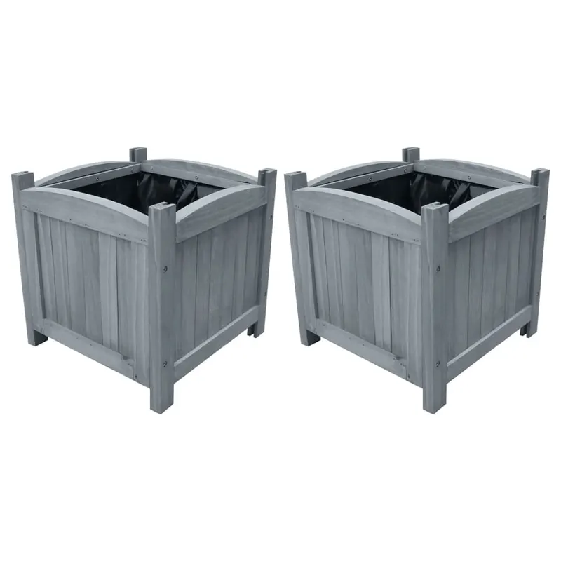 straturi inaltate gradina 2 buc. 30x30x30 cm lemn masiv de brad