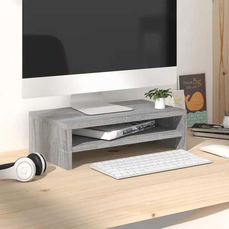 suport pentru monitor gri sonoma 42x24x13 cm lemn prelucrat