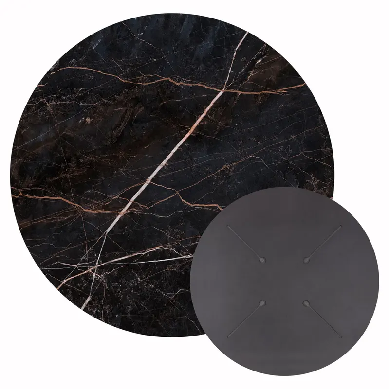 Blat masa HPL VORGAYS 2 MARBLE Ø70 CM - Negru