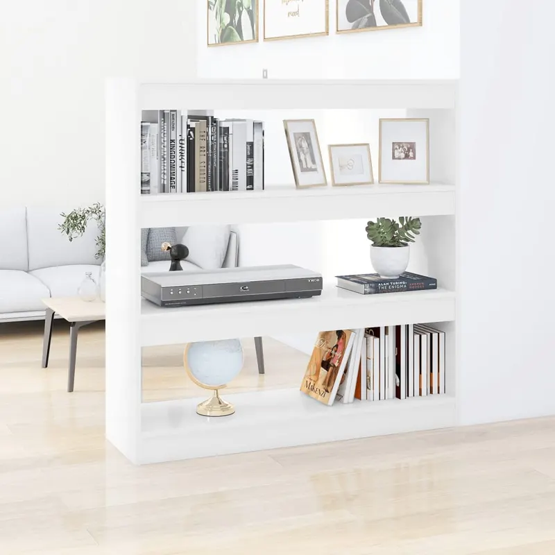 biblioteca/separator camera, alb, 100x30x103 cm