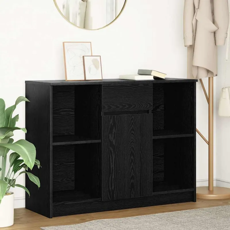 bufeta cu sertar stejar negru 101x35x76 cm lemn prelucrat
