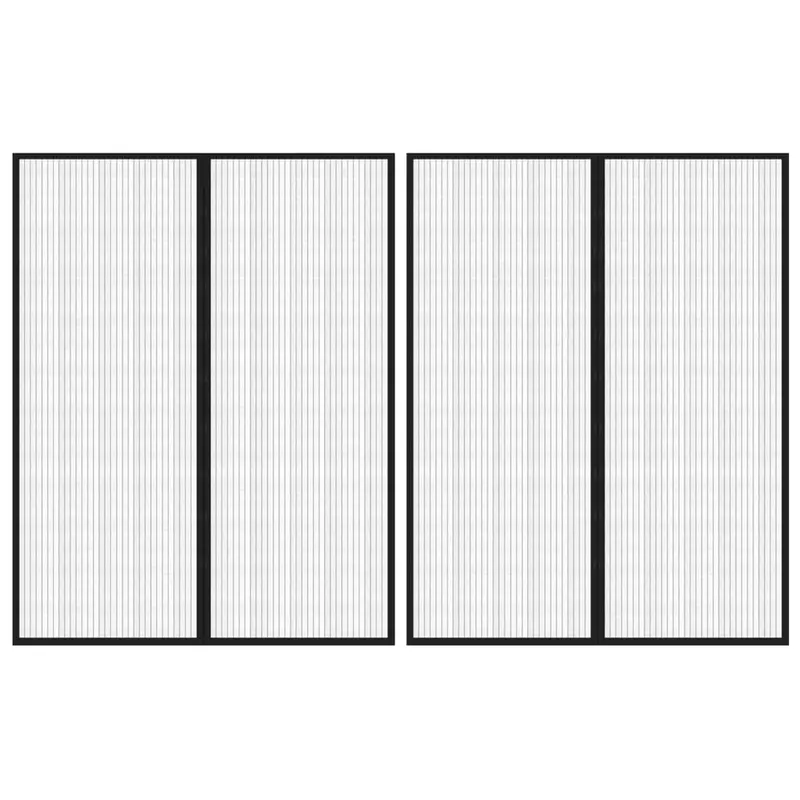 perdele de usa anti-insecte cu magnet, 2 buc., negru 230x160 cm