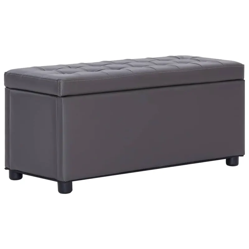 taburet de depozitare, gri, 87,5 cm, piele artificiala