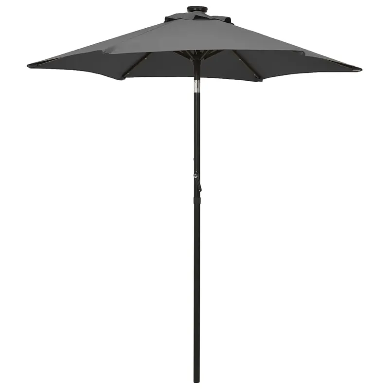 umbrela de soare cu lumini led, antracit, 200x211 cm, aluminiu