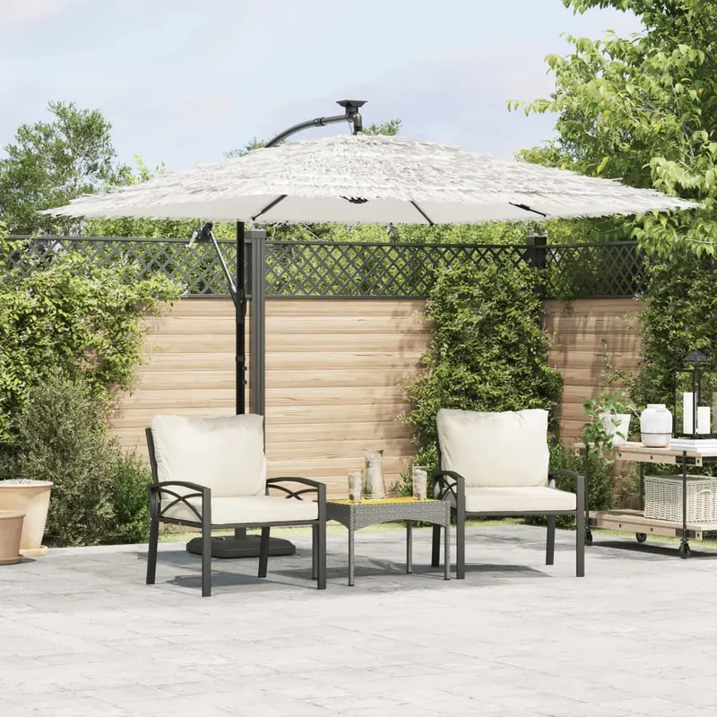 umbrela soare de gradina stalp din otel, alb 269x269x235cm