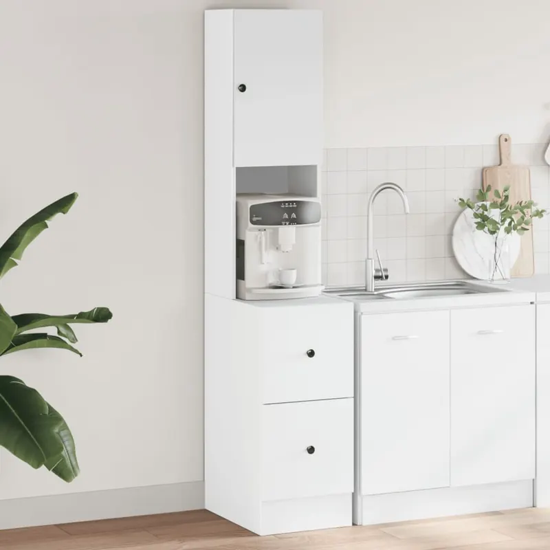 dulap de bucatarie, alb, 35x50x180 cm, lemn prelucrat