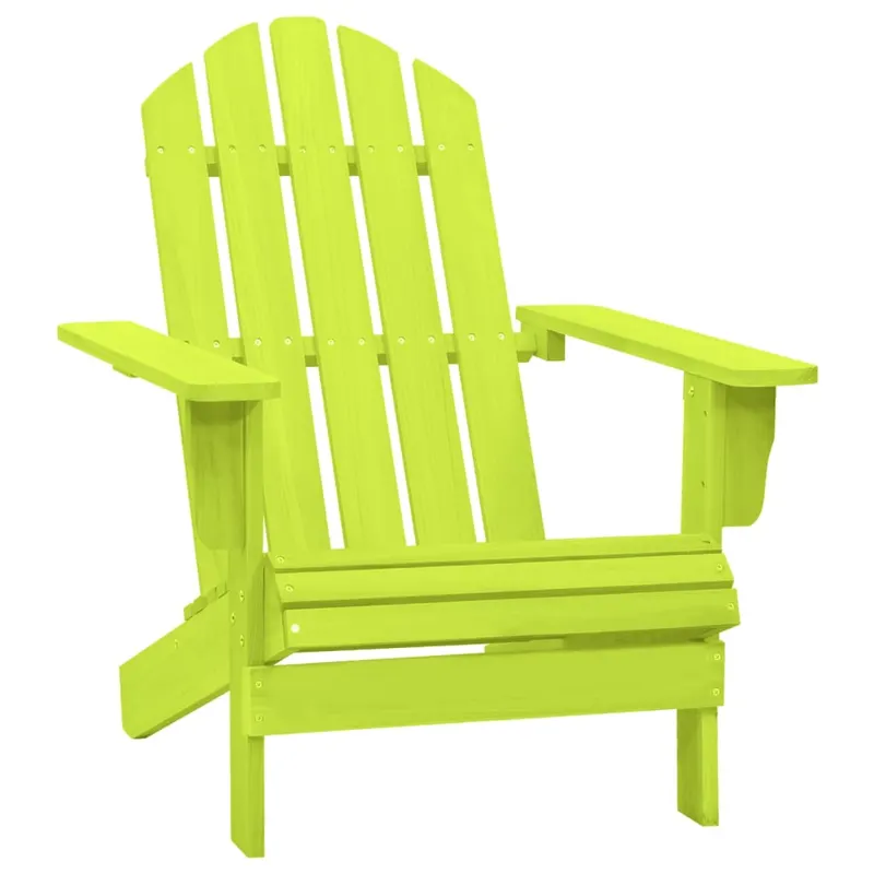 scaun de gradina adirondack, verde, lemn masiv de brad