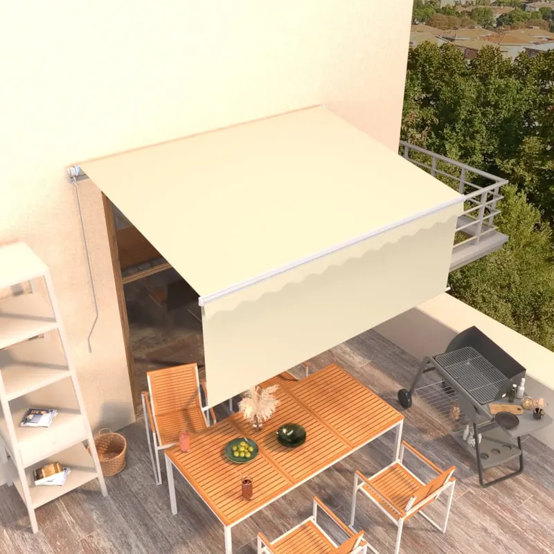 copertina retractabila manual cu stor, crem, 3x2,5 m