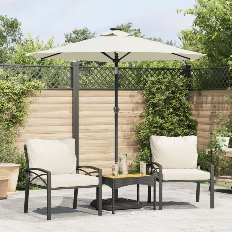 umbrela soare de gradina stalp din otel, alb, 225x225x212 cm