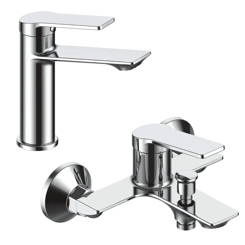 Set baterie Cada Dus + Lavoar La Brocca ROMA, Monocomanda, Design slim, Economie de apa, Silentioasa, Usor de curatat si instalat, alama sanitara