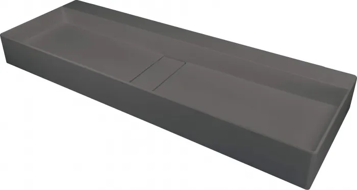 Lavoar din granit, capac scurgere, montare blat, 100x40 cm, antracit, Deante Blur