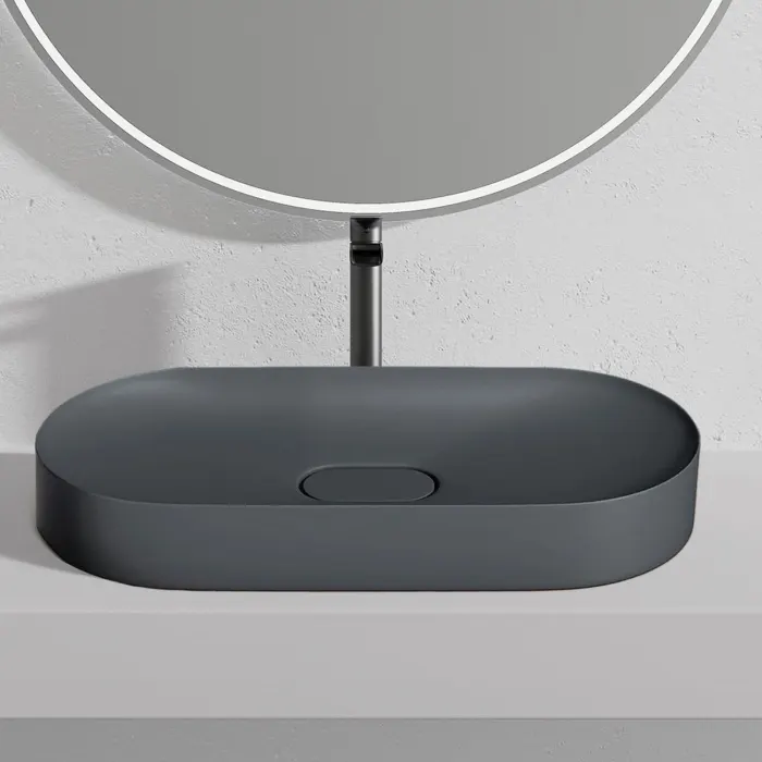 Lavoar pe blat gri mat, oval 71 cm, Rea Iris