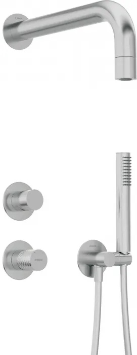 Set de dus incastrat, cu brat, para de dus si baterie, otel, Deante Silia